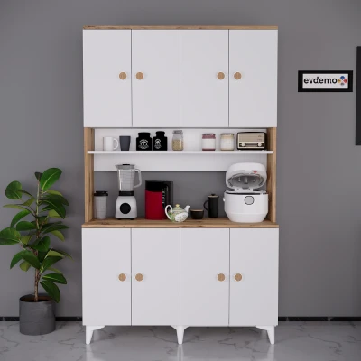 [EVDEMO-1938] Urla Kahve Köşesi Çok Amaçlı Mutfak Kiler Erzak Dolabı Atlantik Çam