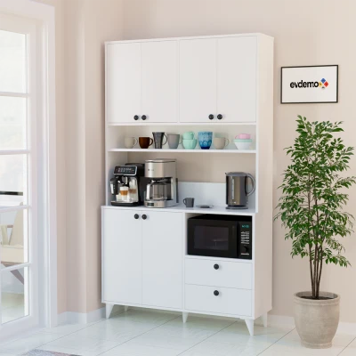 [EVDEMO-1974] Silva Kahve Köşesi Çok Amaçlı Dolap Beyaz