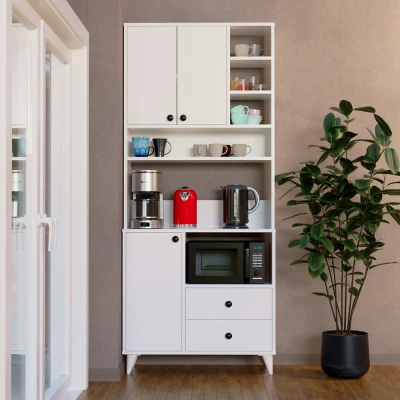 [EVDEMO-1972] Atlas Kahve Köşesi Çok Amaçlı Dolap Beyaz