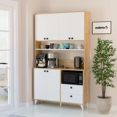 [EVDEMO-1975] Silva Kahve Köşesi Çok Amaçlı Dolap Beyaz Atlantik Çam