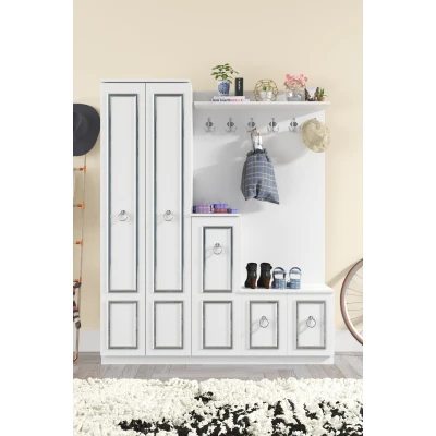 [EVDEMO-1225] Silver Dalyan Portmanto Vestiyer Ayakkabılık