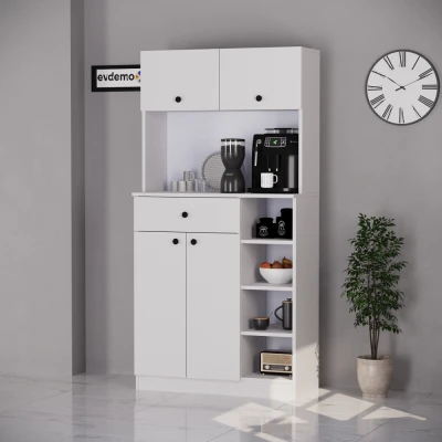 [EVDEMO-1886] Pera Kahve Köşesi Çok Amaçlı Dolap Beyaz