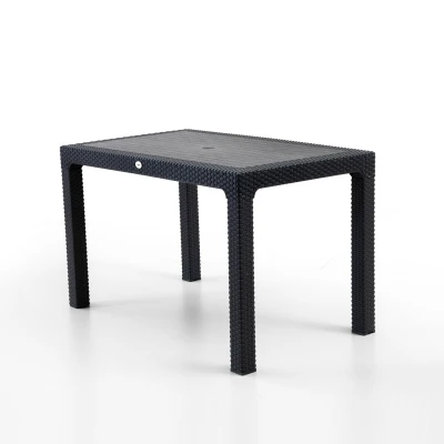 Rattan 75x125 cm Masa Siyah