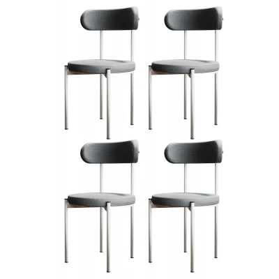 [EVDEMO-1758] Trend 4'lü Mutfak Masası Sandalyesi Gri-Beyaz