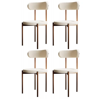 Trend 4'lü Mutfak Masası Sandalyesi Krem-Kahve