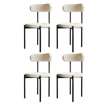 Trend 4'lü Mutfak Masası Sandalyesi Krem-Siyah