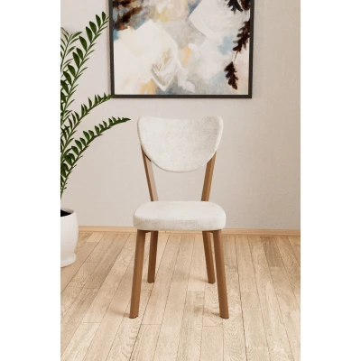 [EVDEMO-1817] Elma Tekli Mutfak Yemek Masası Sandalyesi Krem