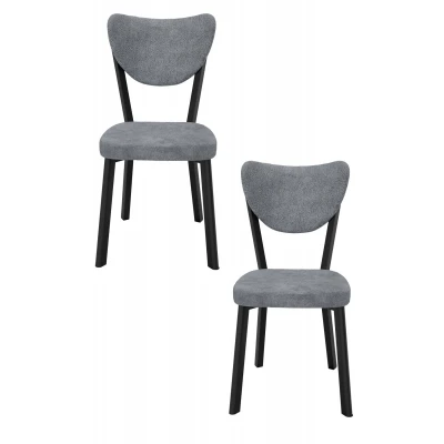 Elma 2li Mutfak Yemek Masası Sandalyesi Gri