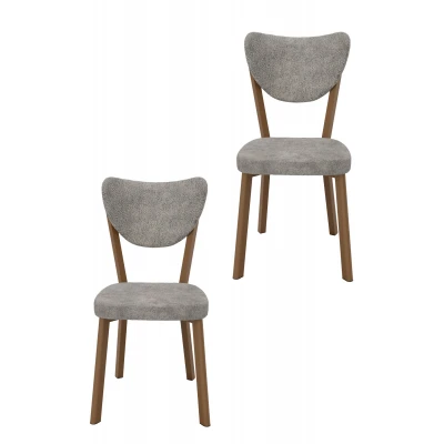 Elma 2li Mutfak Yemek Masası Sandalyesi Kahve