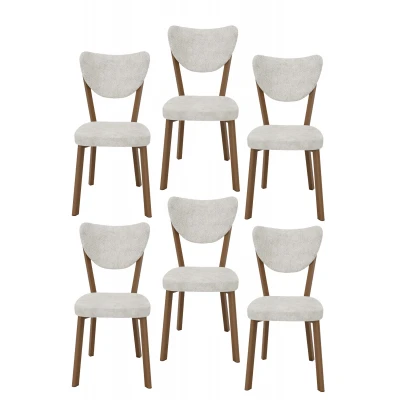 Elma 6lı Mutfak Yemek Masası Sandalyesi Krem