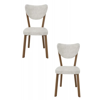 Elma 2li Mutfak Yemek Masası Sandalyesi Krem