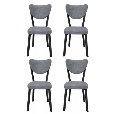 Elma 4lü Mutfak Yemek Masası Sandalyesi Gri