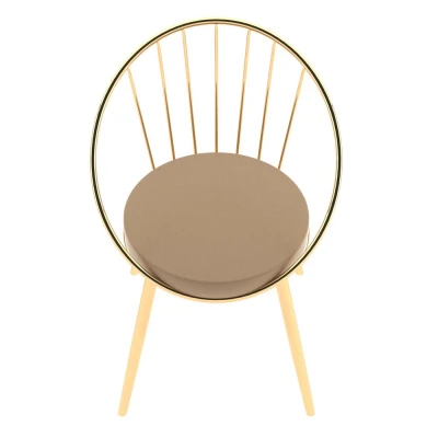 [EVDEMO-152] Evdemo Eylül Metal Tel Sandalye Altın Sarısı