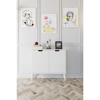 [EVDEMO-1807] Elegant 2 Kapaklı Dekoratif Konsol Beyaz