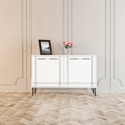 [EVDEMO-1774] Rio Metal Ayak Dekoratif Modern Konsol Beyaz