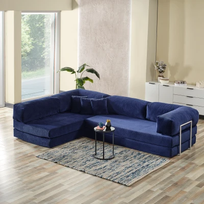 [EVDEMO-2011] Legom Petek Aktivite Koltuğu Yatak Olabilen Çok Amaçlı Kanepe L Koltuk Mavi