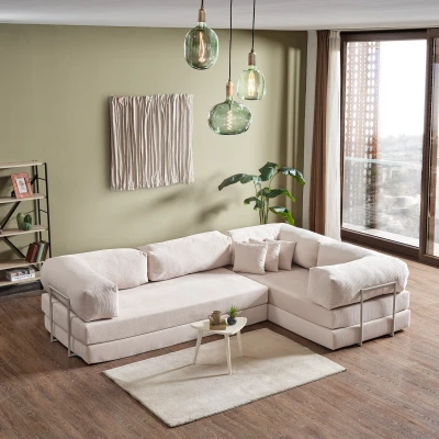 [EVDEMO-2019] Legom Lucas Aktivite Koltuğu Yatak Olabilen Çok Amaçlı Kanepe L Koltuk Krem