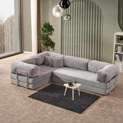 [EVDEMO-2016] Legom Lucas Aktivite Koltuğu Yatak Olabilen Çok Amaçlı Kanepe L Koltuk Gri