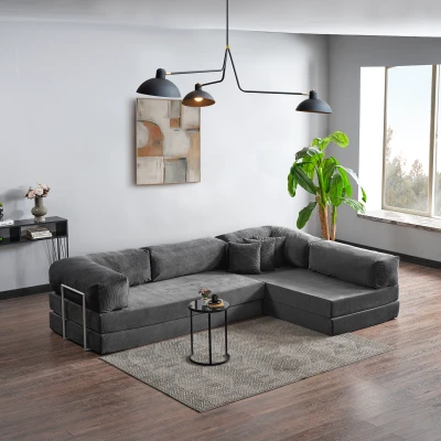 [EVDEMO-2005] Legom Petek Aktivite Koltuğu Yatak Olabilen Çok Amaçlı Kanepe L Koltuk Antrasit