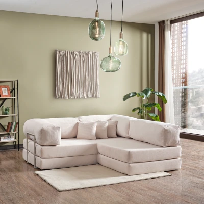 Legom Sera Aktivite Koltuğu Yatak Olabilen Çok Amaçlı Kanepe Koltuk Takımı Krem