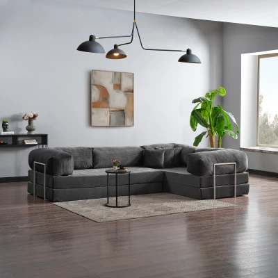 [EVDEMO-2014] Legom Lucas Aktivite Koltuğu Yatak Olabilen Çok Amaçlı Kanepe L Koltuk Antrasit