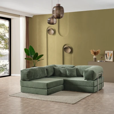 [EVDEMO-2004] Legom Sera Aktivite Koltuğu Yatak Olabilen Çok Amaçlı Kanepe Koltuk Takımı Yeşil