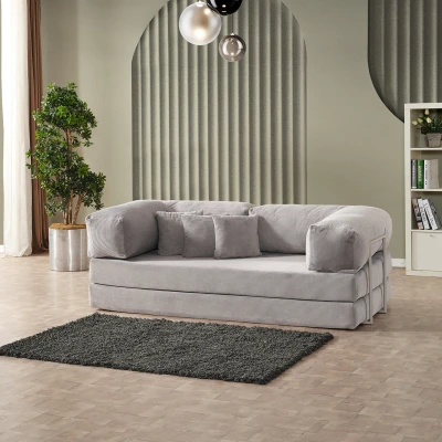 [EVDEMO-1980] Legom Stil Aktivite Koltuğu Yatak Olabilen Çok Amaçlı Kanepe Gri