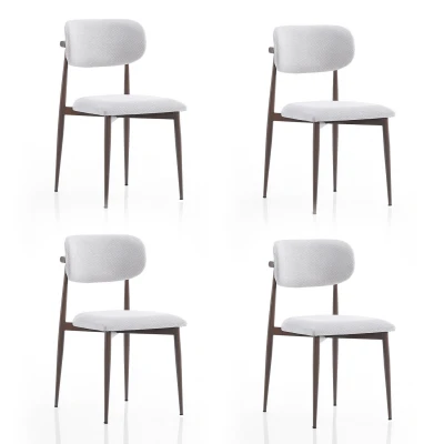 [EVDEMO-2219] Polo Metal 4'lü Mutfak Yemek Masası Sandalyesi Krem