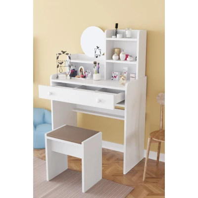 Kumru Tabureli Makyaj Masası