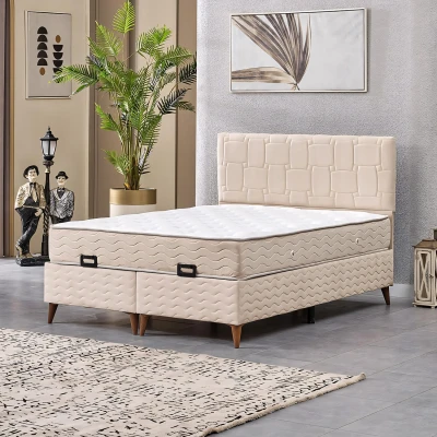 [EVDEMO-2206] Vizyon Çift Kişilik Baza Başlık Set Krem 150*200