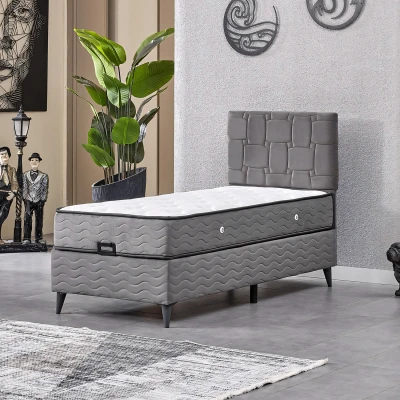 [EVDEMO-2201] Vizyon Tek Kişilik Baza Başlık Set Gri 90*190