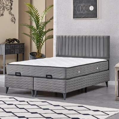 [EVDEMO-2197] Ezgi Çift Kişilik Baza Başlık Set Gri 150*200