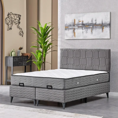 Vizyon Çift Kişilik Baza Başlık Set Gri 150*200