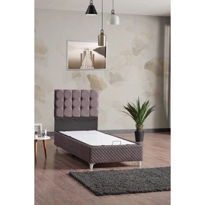 [EVDEMO-1705] Bengü Tek Kişilik Baza Başlık Set Gri 90*190