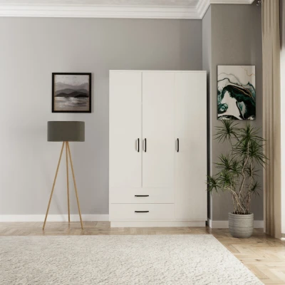 [EVDEMO-1851] Erna 3 Kapak 2 Çekmeceli Gardırop Beyaz