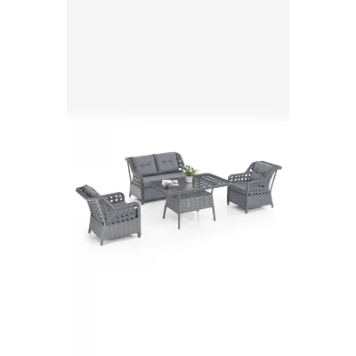 Eren Rattan Bahçe Balkon Takımı 2+1+1 Antrasit