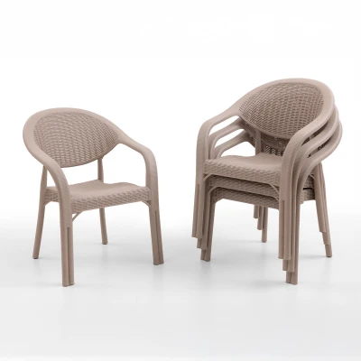 Bamboo 4'lü Rattan Sandalye Cappuccino