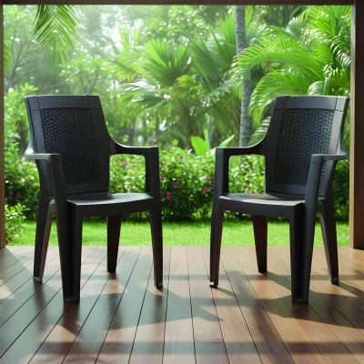 Efes 2'li Rattan Sandalye Kahve