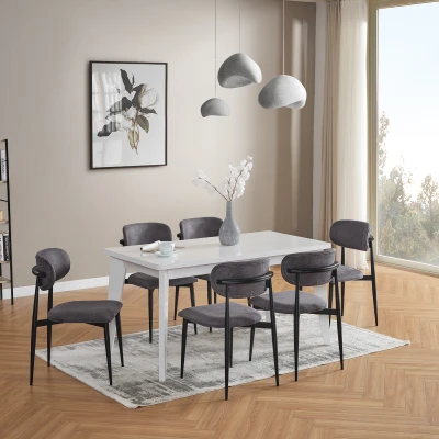 Polo 6 Kişilik Mutfak Yemek Masası Takımı Antrasit