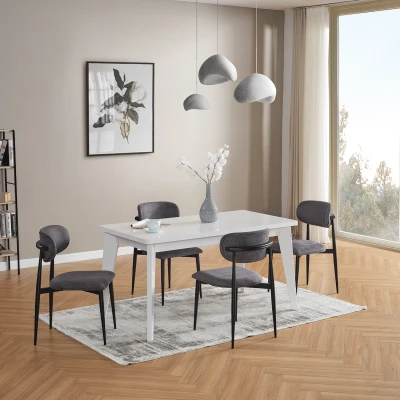 Polo 4 Kişilik Mutfak Yemek Masası Takımı Antrasit