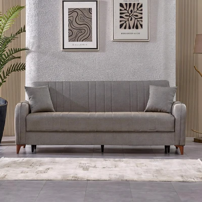 Serra 3 Kişilik Bazalı Kanepe Çekyat Koltuk Kahve