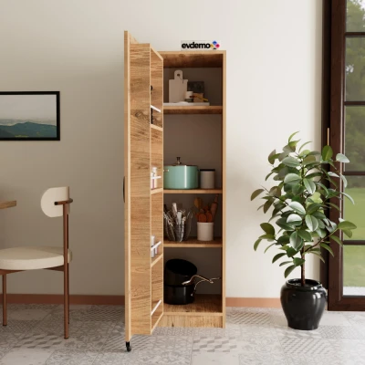 [EVDEMO-1844] Elzem Tek Kapaklı Erzak Kiler Dolabı Atlantik Çam