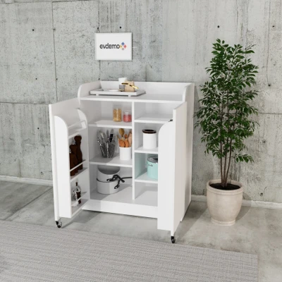 Derin 2 Kapaklı Erzak Kiler Dolabı Beyaz