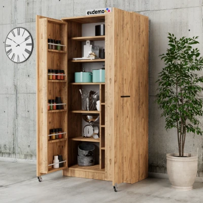 Art 2 Kapaklı Erzak Kiler Mutfak Dolabı Atlantik Çam