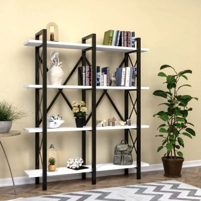 Evdemo Cunda Metal Kitaplık Beyaz