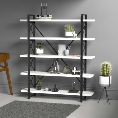 [EVDEMO-309] Evdemo Wood Metal Kitaplık Beyaz