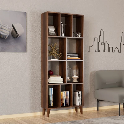 [EVDEMO-1787] Petek Dekoratif Kitaplık Ceviz