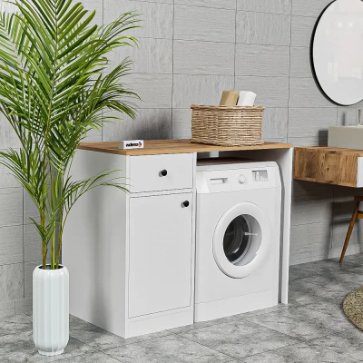 Sena Çamaşır Makinesi Dolabı Atlantik Çam Beyaz