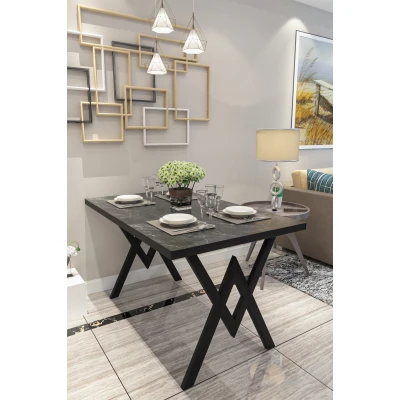 [EVDEMO-1058] Evdemo Parla Mutfak Yemek Masası Siyah Mermer