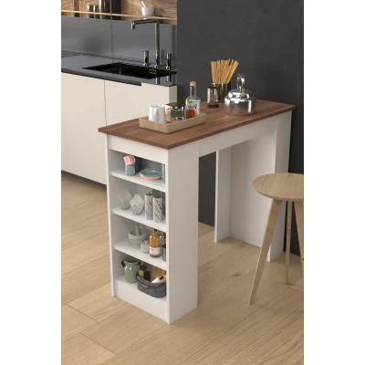 Fix Mutfak Bar Masası Mutfak Masası Ceviz Beyaz